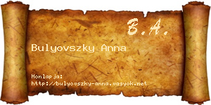 Bulyovszky Anna névjegykártya