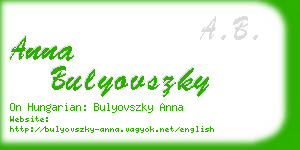 anna bulyovszky business card